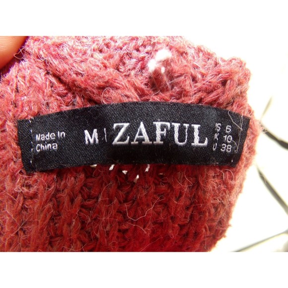 ZAFUL Women's V-Neck Boho Pullover Knitted Sweater size M Alpaca blend - Picture 5 of 7